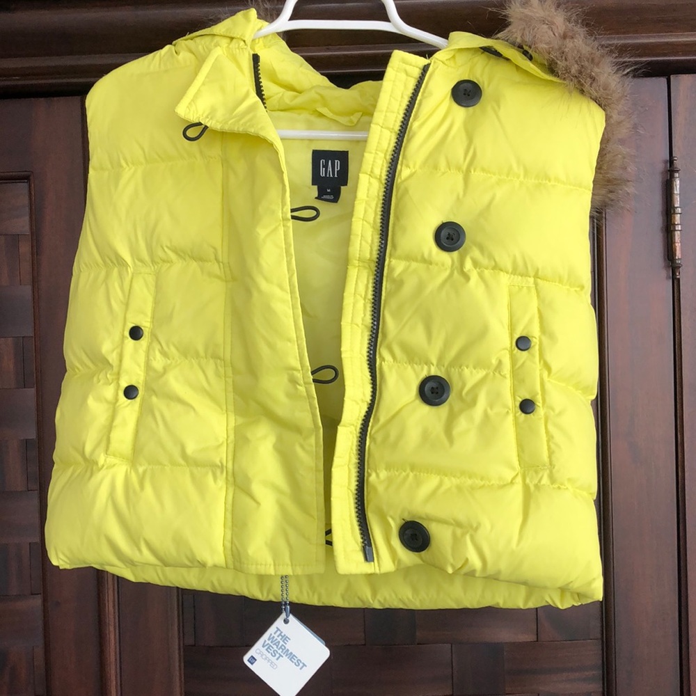 Lime green puffer vest